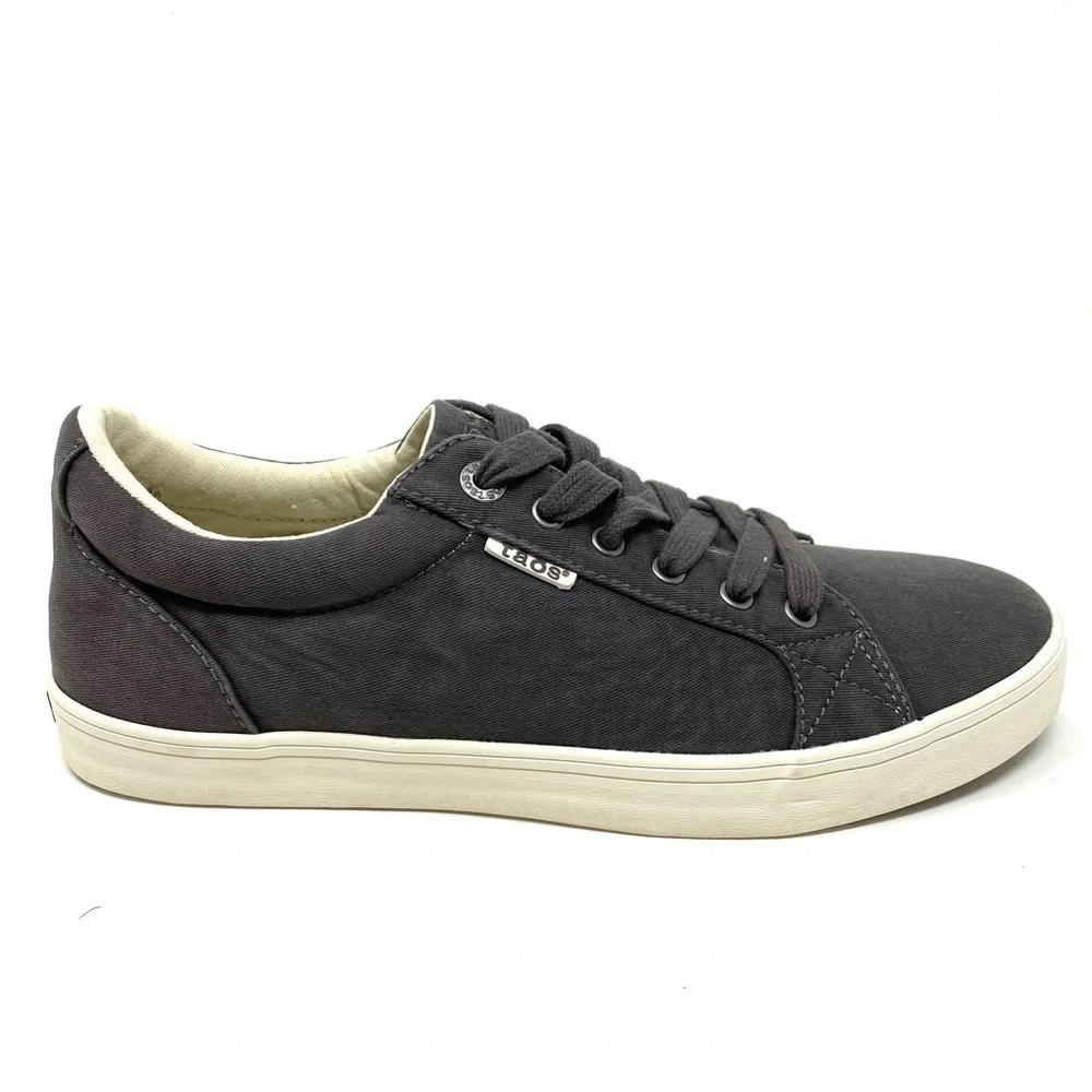 Taos Footwear Men’s Starsky Sneakers Graphite Distressed Canvas